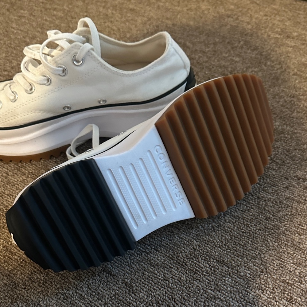 Converse White and Black Platform Sneakers - Picture 3 of 5